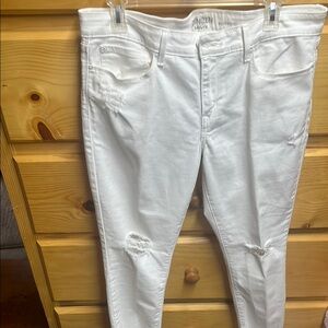 Denizen from Levi's White Boyfriend Jeans with Distressed Details